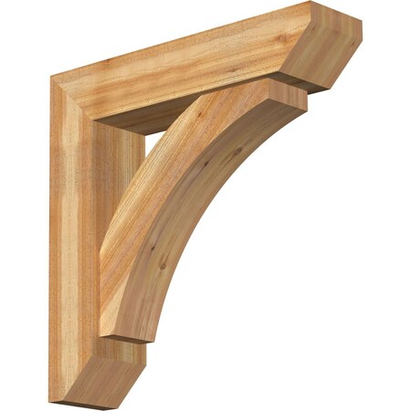 Ekena Millwork Thorton Slat Rough Sawn Bracket w/ Offset Brace, Western Red Cedar, 8"W x 34"D x 34"H BKT0806X34X34THR06RWR